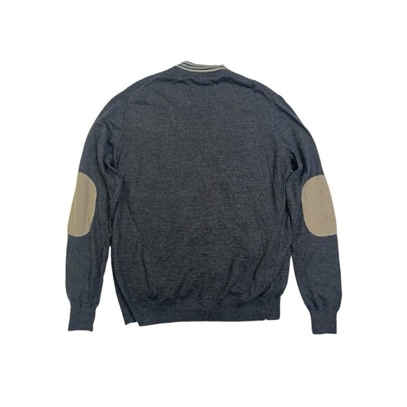 J Lindeberg Cardigan Sweater Mens XXL Fits Sz LARGE Gray Elbow Patch Pinehurst - Picture 10 of 14
